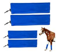 Horse Fly Boots, Breathable Shock Absorbing Equine Leggings, Protective Fly Guards, Perfect For Jumping Competition Stable Turnout Or Racing Use, Multipurpose Equine Use, 19.69x5.12 In
