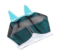 Horse Fly Masque - Breathable Mesh UV Shield | Half-Face Fly Cover With Ears | Elastic Strap, Large Eye Space, Nylon+Fabric, S/M/L Sizes 90-120g, For Horses Livestock Cows Farm All Season Stable