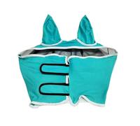 Horse Fly Masque - Transpirable Mesh UV Shield | Half-Face Fly Cover with Ears | Elastic Strap, Large Eye Space, Nylon+Fabric, S/M/L Sizes 90-120g, for Horses Livestock Cows Farm All Season Estable