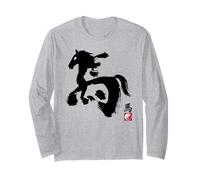 Horse hanzi Nuevo año Chino del Caballo Manga Larga