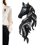 Horse Head Pin Brooch - Rhinestone Clothes Decoration for Women Men Students | Animal Lapel Badge for Wedding Dinner Dance Evening Events Costume Parties Suits Shirts Accessories