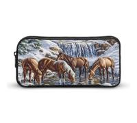Horse Herd by The River - Estuche para lápices, bolsa de cosméticos, organizador para viajes y oficina