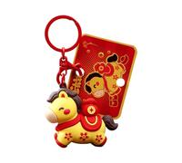 Horse Keychain - Soft Rubber & Alloy, 2.4x0.98x2.17in Horse Charm Chinese New Year Ornament | Festive Backpack Accessory Collectible Souvenir, Horses Key Ring For Men, Women, Kids, Teens, Office Desks