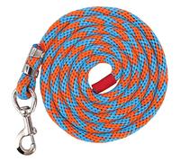 Horse Leash Rope 13ft | Secure - Grip Nylon Braid with Alloy Big Hook | Multipurpose Training Leash for Horses/Livestock/Pets | Sturdy & Smooth - Running (Blue Orange)