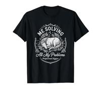 Horse Me Resolviendo Mis Problemas Dormir Siesta Divertido Camiseta gráfica económica, Hombre, Negro, M