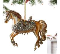 Horse Ornament - 3.23x3.15 Inches Hoorse Figurine, Handmade Horsse Ornameent |,2D Acrylic Suncatcher Pendant Decor, Western Ornaments,for Girl Women Holiday Home Wall Window Tabletop