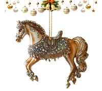 Horse Ornament - Christmas Rocking Horse Ornaments, 2d Acrylic Horsee Ornaments For The Home, Christmas Horses Decorations For Wall, Window, Tabletop, Home, Holiday, Women, Girl, Tree