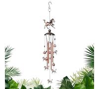Horse Outdoor Chimes, Copper Wind Decor, Rustproof Hanging Ornament with Playful Design, Garden Windchime, Metal Chime with Gentle Sound, Gift Accessory for Mom Grandma Birthday