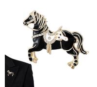 Horse Pin - Rhinestone Clothes Decoration, Animal Lapel Pins | Elegant Sparkling Accessory, Adds Style to Outfits and Collections, Ideal for Wedding, Party, Formal Events, 1.77x1.42 inches