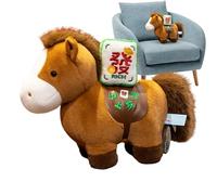 Horse Plush - 7.87 Inch Figurine, Chinese Designed Stuffed Animal with Soft Plush Fabric, Adorable Toy Doll with Embroidered Features, Kids Collectible for Boys Girls New Year Birthday Party Favors