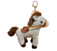 Horse Plush Keychain - Realistic Animal Bag Charm with Reins, Backpack Accessory for Children and Adults, School Event Travel Birthday Decoration, Wallet Handbag Phone Luggage Ornament, Cute