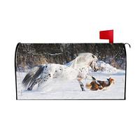 Horse Pony and Sable Border Collie Runs Mailbox Covers Magnético Mailbox Wraps Post Letter Box Cover Standard Oversize 21 X 18 Mailwrap Garden Home Decor