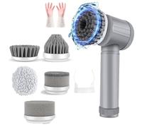 Horse Power Pocket Pony Scrubber, Rechargeable Handheld Cordless Electric Spin Scrubber, Waterproof Electric Power Scrubbers with Multiple Replaceable Heads (6 Brush Heads)