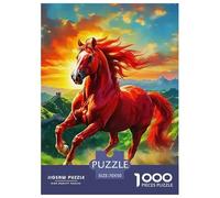 Horse Puzzle Imposible Desafío Extremo Adultos Niños 1000 Piezas Arte Moderno Cumpleaños Regalo Brain Teaser Mindfulness Activity 70x50cm/1000pcs