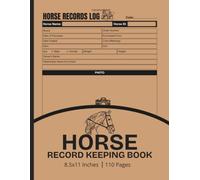 Horse Record Keeping Log Book: Horse Management Tracker for Owners & Breeders | Equine Health, Medical, Feeding, Foaling and Expense Records | Large Print 8.5" x 11" Inches, 110 pages