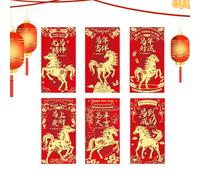 Horse Red Envelope - 6 Pieces 2026 Cute Horse Patterned Money Pocket, Chinese New Year Festival Gift | For Adults Lovers Friends Mom Dad Kids Celebration Holiday Coin Holder