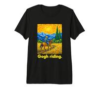 Horse Rider Swirling Sky Art Landscape Painting Camiseta Premium
