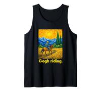 Horse Rider Swirling Sky Art Landscape Painting Camiseta sin Mangas
