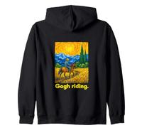 Horse Rider Swirling Sky Art Landscape Painting Sudadera con Capucha