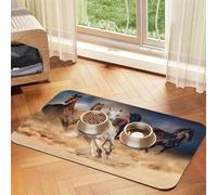 Horse Running In The Desert,Waterproof Pet Feeding Mat,PU Leather Placemats for Cat Dog Water Bowl,Food Mats,30x45cm