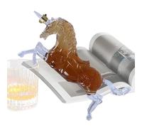 Horse Shape Wine Bottle - Artistic Glass Decanter Empty Beverage Container, Transparent Craft Design Decorative Serving Carafe for Whiskey Spirits Display | Home Kitchen Dining Room Restaurant