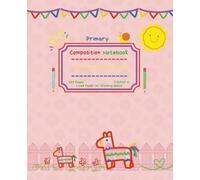 Horse Sketches Pink Primary Composition Notebook for Kids: Draw and Write Half Page Lined Paper with Dotted Midline and Drawing Space