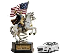 Horse Statue, 250 Years Commemorative Resin Desktop Figurine, 13x6.7x4.7cm Detailed Men Riding Horse Decor Sculpture For Home Bedroom Living Room Office Shelf Car Dashboard Interior Decoration Use