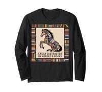 Horse Stuff Books Nerds Wild Horses Equitación Caballo Divertido Manga Larga