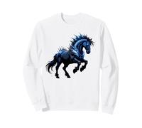 Horse Stuff - Caballos Salvajes para Mujer, Color Azul Sudadera