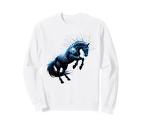 Horse Stuff - Caballos Salvajes para Mujer, Color Azul Sudadera