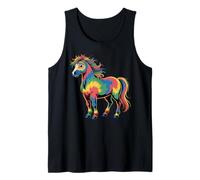Horse Stuff Tie Dye Wild Horses para Hombre, Divertido Caballo Camiseta sin Mangas