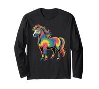 Horse Stuff Tie Dye Wild Horses para Hombre, Divertido Caballo Manga Larga