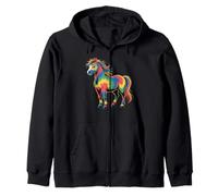 Horse Stuff Tie Dye Wild Horses para Hombre, Divertido Caballo Sudadera con Capucha
