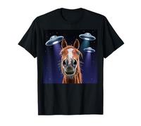 Horse Stuff Wild Horses Alien OVNIs Horse Riding Funny Horse Camiseta