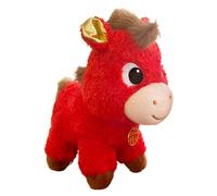 Horse Stuffed Animal, Soft Red Lucky Horse Plush, 2026 Chinese New Year Mascot Doll, Ultra- Premium PP Cotton, 30cm Hug Companion, Kids Adults Bedroom Sofa Party, 17cm