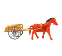 Horse Toy Retro Carriage Model, Walking Horse-Drawn Cart, 11.81x4.72 Inches Tabletop Home Decor, Vintage Mechanical Design, Ideal for School Daycare Center and Collectible Display