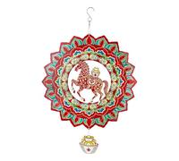 Horse Wind Chimes For Outside,11.57 Inch Stainless Steel Ornament | 2026 Year of The Horse Hangable Wind Spinner | Patio Lawn Yard Home Indoor Holiday Birthday Spring Festival