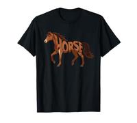 Horse Word Art Cool Equestrian Typography Horse Rider Camiseta