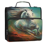 Horse2 - Carpeta con cremallera y anillas en D, organizador expandible con correa para el hombro y asa, carpetas de 3 anillos para cartera y funda