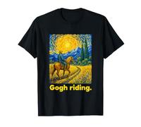 Horseback Rider Swirling Sky Landscape Art Camiseta