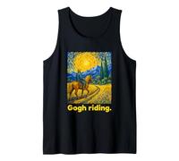 Horseback Rider Swirling Sky Landscape Art Camiseta sin Mangas