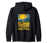 Horseback Rider Swirling Sky Landscape Art Sudadera con Capucha