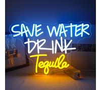 Horseneon Ahorra Agua Bebe Tequile Neon Sign Led Neon Bar Sign Letra Luz de Neon para Decoracion de Pared Bar Luz LED para Pub Inicio Bar Club Man Cave