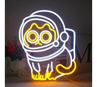 Horseneon Astronauta Cat Neon, Luz de Astro Cat para Decoración de Pared, Lámpara LED USB para Hogar, Bar, Dormitorio, Sala de Juegos, Club de Astronomía y Fiestas