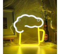 Horseneon Beer Cartel Luminoso LED Bar,Beer Neons Sign,Carteles LED Neon,Letrero Luminoso de Cerveza,Luces de Neon Decoracion Bar para Discoteca Tienda Festival Celebración Decoración