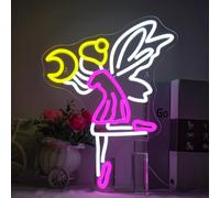 Horseneon Flying Fairy Letrero de luz de neón Letrero de neón para decoración de pared Lindos dibujos animados Luz de neón Anime Letreros de neón para dormitorio Sala de baile Regalo de niña