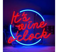 Horseneon Letrero de luz de neón It's Wine O'clock luces de neón con letras LED letrero de neón para decoración de pared luces de neón alimentadas por USB para dormitorio bar club salón