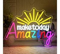 Horseneon Make Today Amazing Neon Cartel Letras, Letras de Neón, Letras de Neón, Letras de Neón, Letras de Luz LED para Aula, Hogar Dormitorio, Oficina, Gimnasio, Yoga Decoración