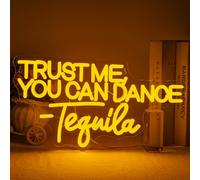 Horseneon Trust Me You Can Dance-Tequila Letrero de luz de neón Letrero de barra de neón Letreros de neón para pared Luces de neón para dormitorio Luz de neón personalizada para bar Salón Pub