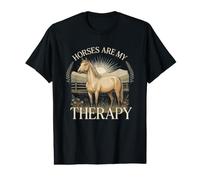 Horses Are My Therapy Caballos Equitación Camiseta gráfica económica